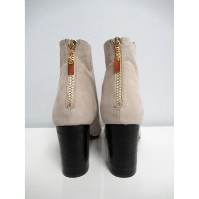 Pre-owned Vionnet Beige Suede Ankle Boots