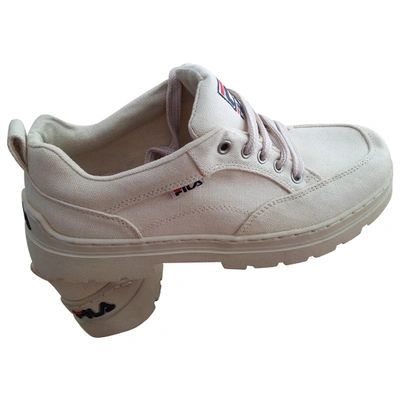 Pre-owned Fila Cloth Trainers In Beige