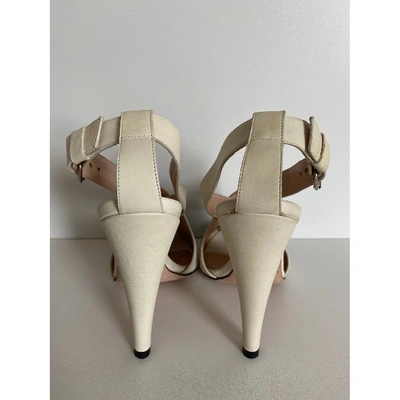 Pre-owned Giambattista Valli Leather Sandal In Beige