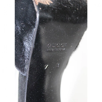 Pre-owned Gucci Black Pony-style Calfskin Heels