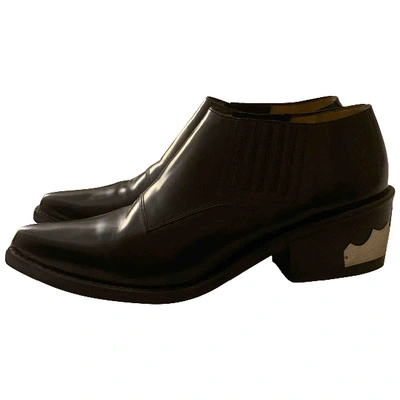 Pre-owned Toga Leather Ankle Boots In Black