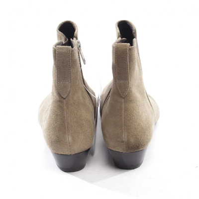 Pre-owned Isabel Marant Étoile Khaki Suede Ankle Boots