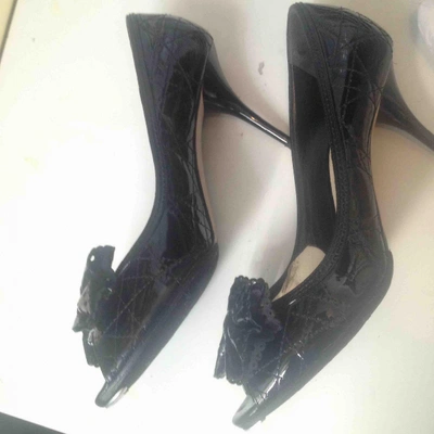 Pre-owned Dior Patent Leather Court Shoes In Black