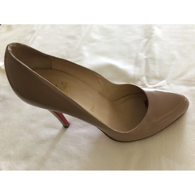 Pre-owned Christian Louboutin Simple Pump Leather Heels In Beige