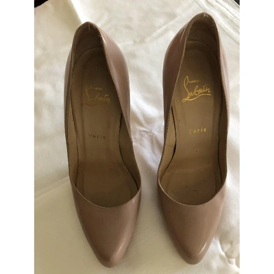Pre-owned Christian Louboutin Simple Pump Leather Heels In Beige