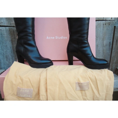 Pre-owned Acne Studios Leather Boots In Black