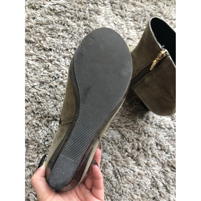 Pre-owned Diane Von Furstenberg Ankle Boots In Khaki