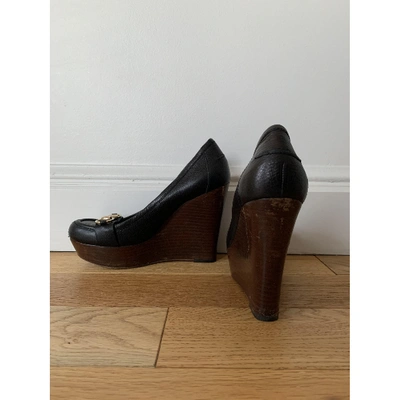 Pre-owned Gucci Leather Heels In Black