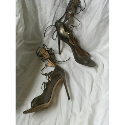 Pre-owned Gianvito Rossi Leather Sandals In Metallic