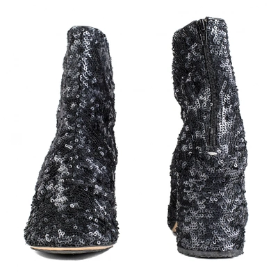 Pre-owned Maison Margiela Glitter Ankle Boots In Black