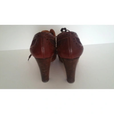 Pre-owned Chie Mihara Burgundy Leather Heels