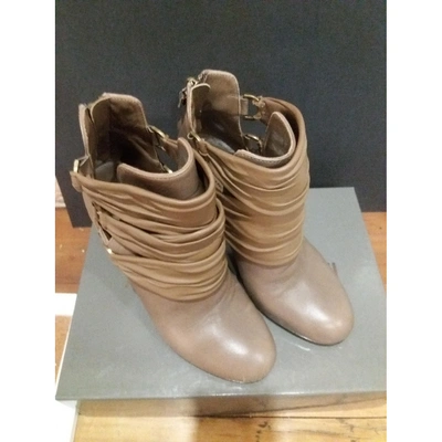 Pre-owned Alberta Ferretti Leather Ankle Boots In Brown