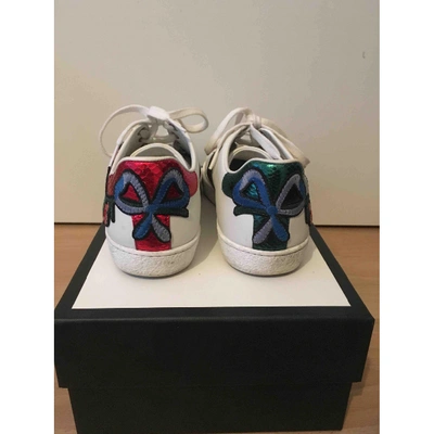 Pre-owned Gucci Ace Leather Trainers