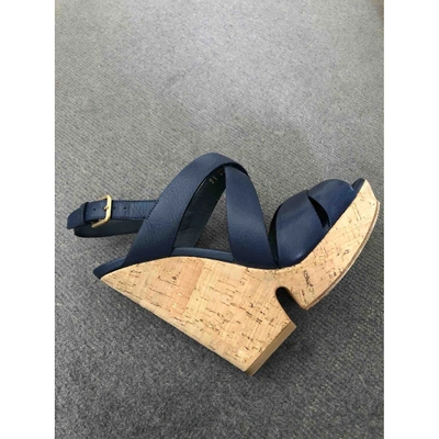 Pre-owned Saint Laurent Leather Sandals In Blue