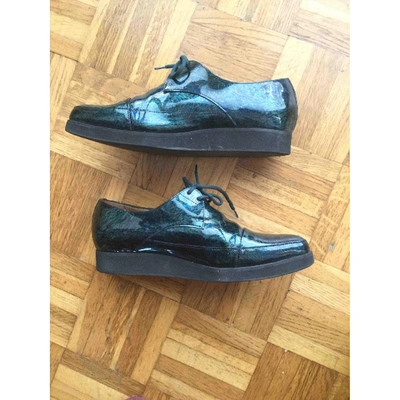 Pre-owned Anne Thomas Green Patent Leather Lace Ups