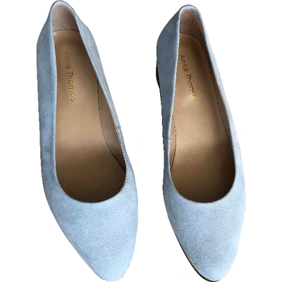 Pre-owned Anne Thomas Leather Heels In Blue