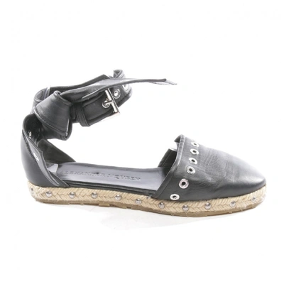 Pre-owned Alexander Mcqueen Black Leather Espadrilles