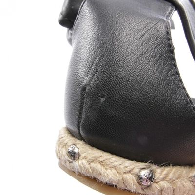 Pre-owned Alexander Mcqueen Black Leather Espadrilles