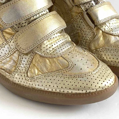 Pre-owned Isabel Marant Bayley Leather Trainers In Gold