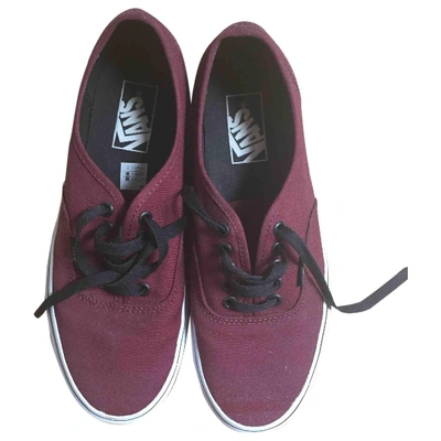 Pre-owned Vans Cloth Trainers In Burgundy