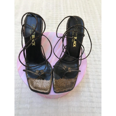 Pre-owned Pinko Metallic Leather Sandals