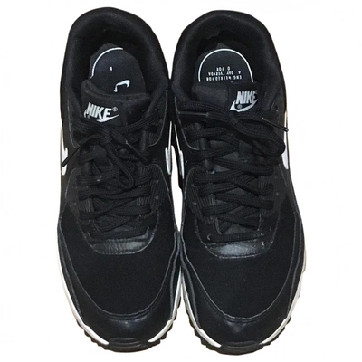 Pre-owned Nike Air Max 90 Black Leather Trainers
