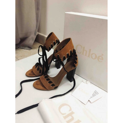 Pre-owned Chloé Sandals In Camel