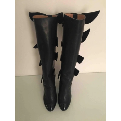 Pre-owned Marco De Vincenzo Leather Boots In Black