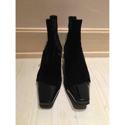 Pre-owned Loewe Black Velvet Boots