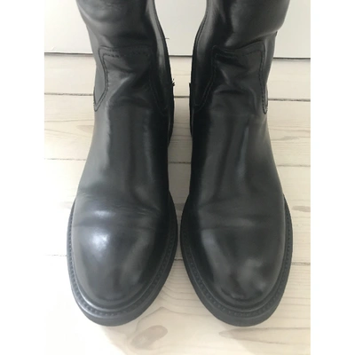 Pre-owned Ferragamo Black Leather Boots