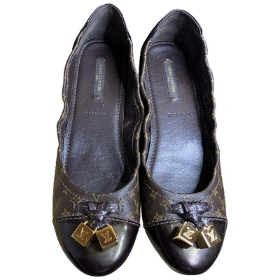 Pre-owned Louis Vuitton Leather Ballet Flats In Brown