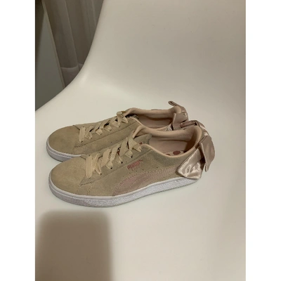 Pre-owned Puma Pink Suede Trainers
