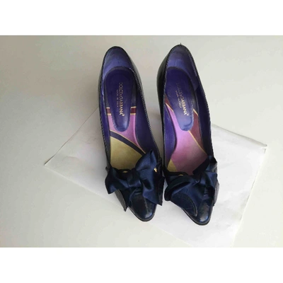 Pre-owned Dolce & Gabbana Blue Eel Heels