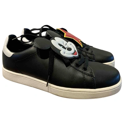 Pre-owned Moa Master Of Arts Leather Trainers In Black