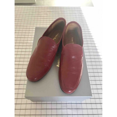 Pre-owned Anne Thomas Burgundy Leather Flats
