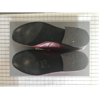 Pre-owned Anne Thomas Burgundy Leather Flats