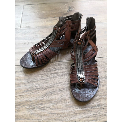 Pre-owned Sam Edelman Leather Sandal In Brown