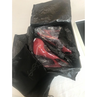 Pre-owned Saint Laurent Palais Heels In Red