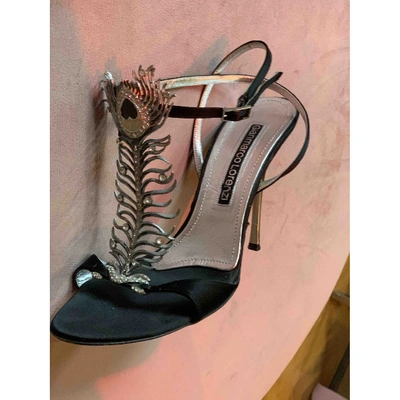 Pre-owned Gianmarco Lorenzi Cloth Sandals In Black