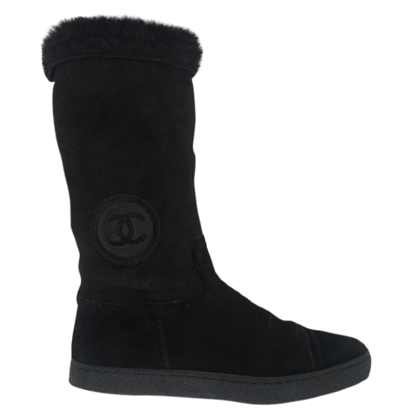 chanel boots suede