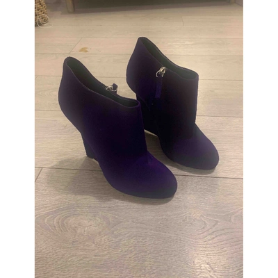 Pre-owned Giuseppe Zanotti Ankle Boots In Purple
