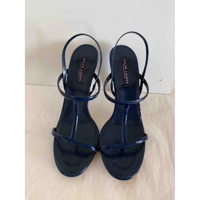 Pre-owned Ralph Lauren Patent Leather Sandals In Blue