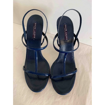 Pre-owned Ralph Lauren Patent Leather Sandals In Blue