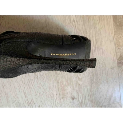 Pre-owned Donna Karan Leather Sandal In Black