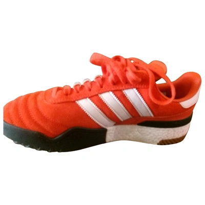 Pre-owned Adidas Originals By Alexander Wang Orange Suede Trainers