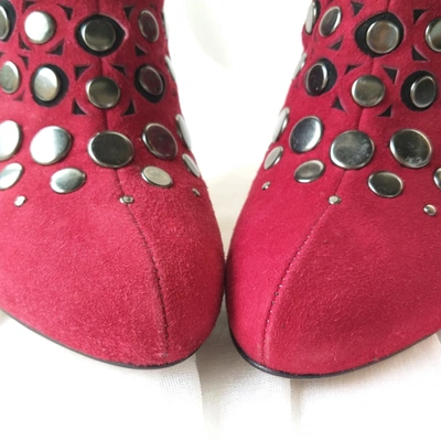 Pre-owned Alaïa Ankle Boots In Red