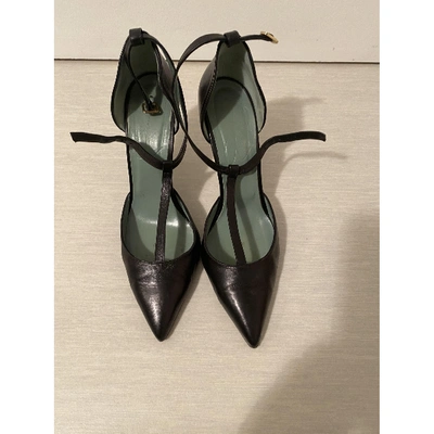 Pre-owned Paola D'arcano Leather Heels In Black