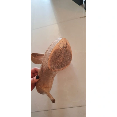 Pre-owned Casadei Leather Heels In Camel