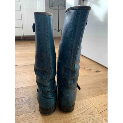 Pre-owned Moma Blue Leather Boots