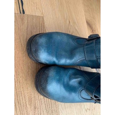 Pre-owned Moma Blue Leather Boots